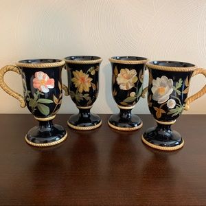 Raymond Waites Bali Floral Mugs Pedestal Black 4